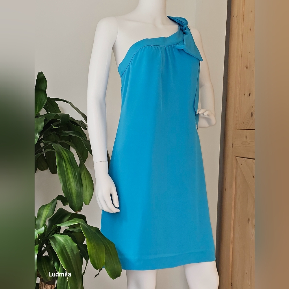 BANANA REPUBLIC Trina Turk Collection 2012 Size 4 100% Silk Light Blue‎ Dress - Picture 5 of 10